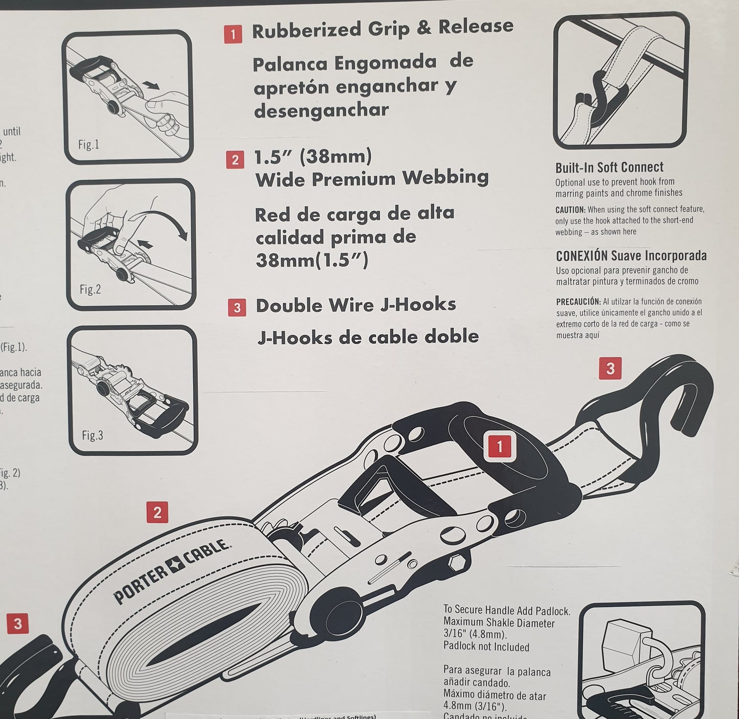 Ratchet amarres de trinquete para carga