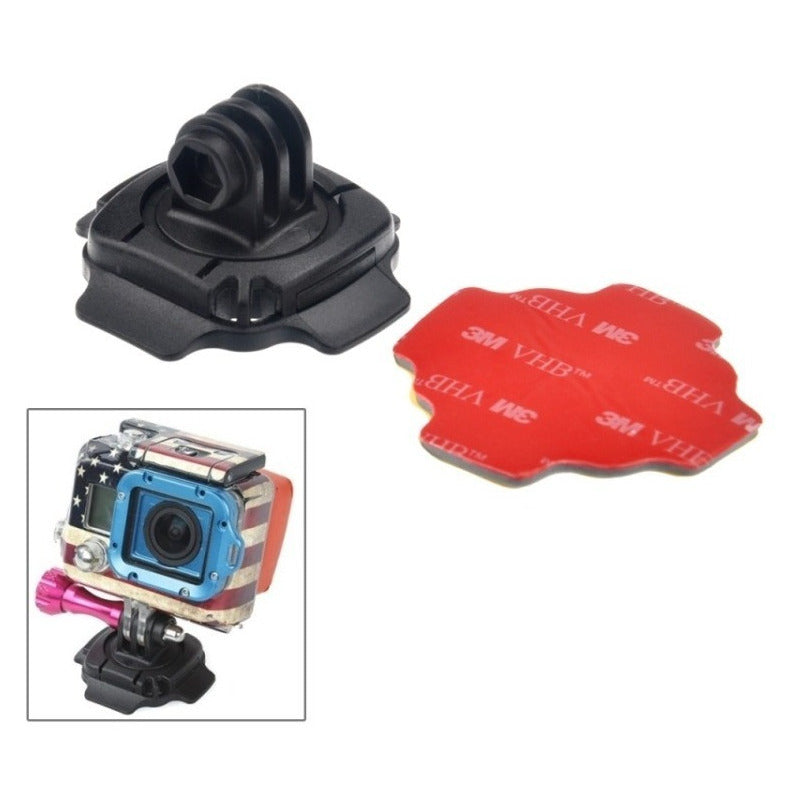 Soporte Base Casco Moto Adhesivo Stiker Curvo Gira 360 Gopro