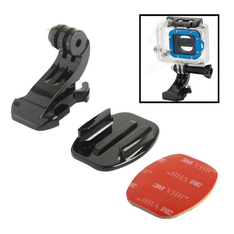Kit Soporte Base+ Hebilla Casco J-hook Camara Tipo Gopro