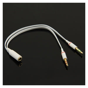 Adaptador Audifono  Y 3.5 Hembra A Dos Macho Microfono Audio