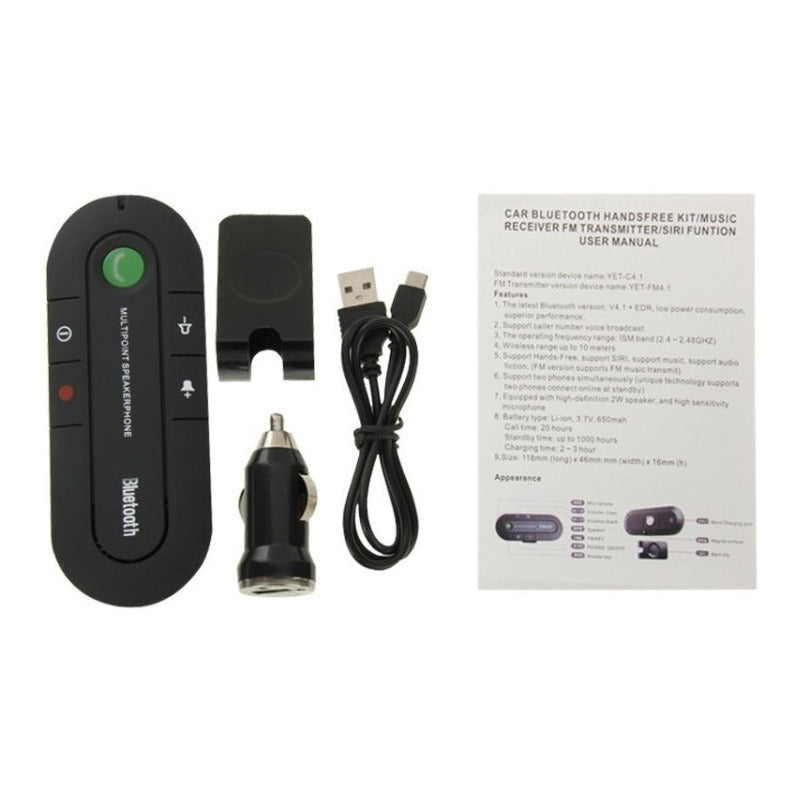 Bluetooth 4 Inalambrico Manos Libres Carro Celular Transmiso