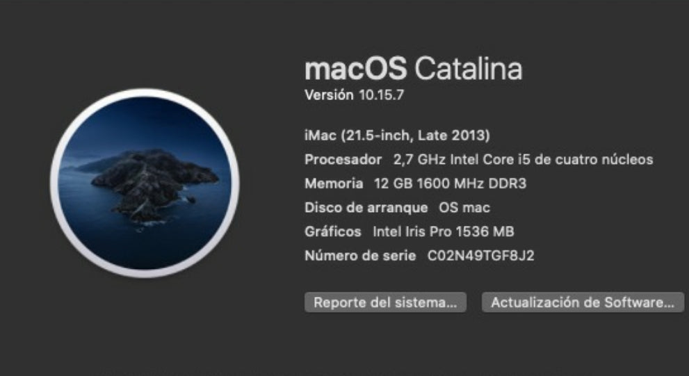 Computador imac 21.5 pulgadas intel core i5 2.7 ghz 4 nucleos